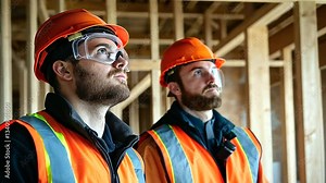 Workers in safety gear install a dust extraction system inside a partially built structure, ensuring compliance with air quality standards.