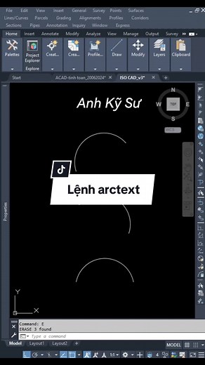 Hướng dẫn ghi chữ trên AutoCAD với lệnh arctext