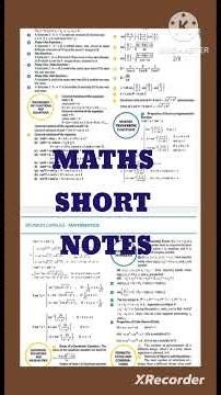 JEE Mains & CBSE Board Short Notes | Physics Short Notes | Chemistry Short Notes | Maths Short Notes