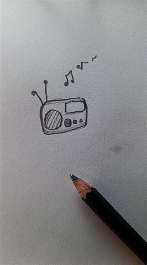 Draw the CUTEST Vintage Radio (Easy Tutorial) #foryou #art #shorts #howtodraw #easydrawing #sketch