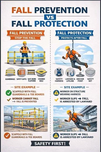 Fall Prevention V/s Fall Protection. #safteyfirst #hsevideo
