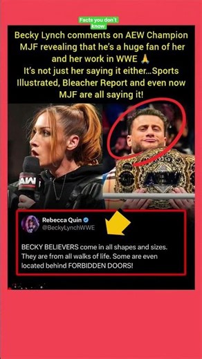 MJF EXPOSES SECRET? 🤫 Becky Lynch "Forbidden Door" Shock! #mjf #becky #shorts #usa #uk #viralvideo