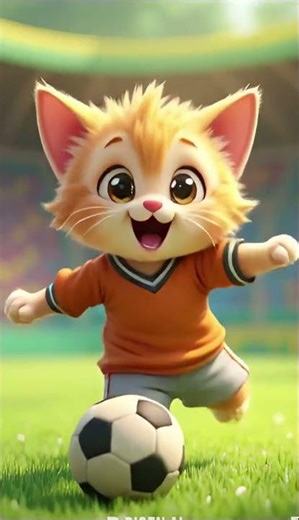 Cute Kitten Playing Football ⚽🐱 Funny Cat Cartoon Video Coco fun #CuteKitten #FunnyCat