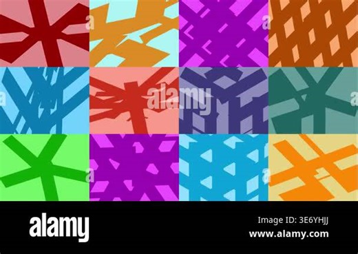 Geometric colorful shapes motion background loop Stock Video Footage - Alamy