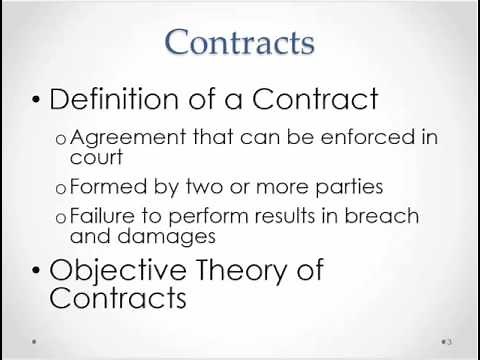 Business Law: Introduction to Contracts