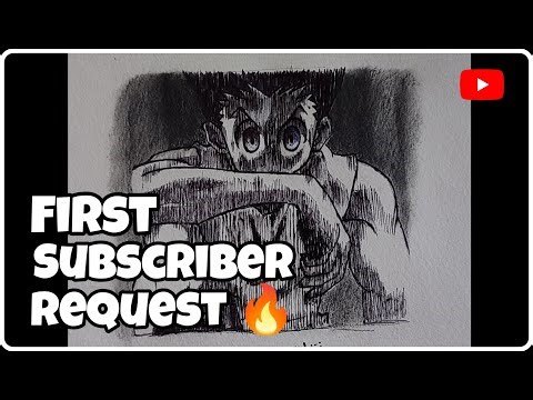 I Drew GON from Hunter x Hunter | First Subscriber Request 🎨🔥#hunterxhunter #anime #animedrawing#art