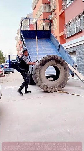 Truck Bed Turned into a Tire Slide, Rolling Up is Amazing!