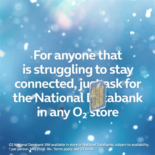 For anyone that is struggling to stay connected, just ask for the National Databank in any O2 store 👉www.o2.co.uk/national-databank | O2