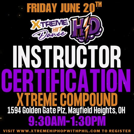 🚨 IT’S CERTIFICATION TIME! 🚨 Xtreme HD is back and coming to OHIO on June 20th at the Xtreme Compound! Get certified in this powerful new format that blends dance fitness HIIT—no dance background needed! 🕘 9:30 AM–1:30 PM 📍 Xtreme Compound, Ohio This is your moment to level up and lead with energy. 💥 All fitness levels welcome. 💥 All vibes encouraged. 🔗 Tap the link to join: xtremeinstructors.com/new-instructor-information #XtremeHD #HIITDance #FitnessInstructor #DanceFitness | Xtreme Hip