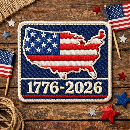 Custom Embroidered USA Map Flag Patch 1776 2026 Patriotic Iron on Patch America Independence Day Design - Etsy
