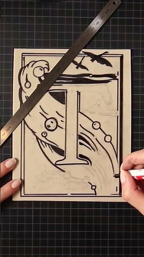 Transfer Your Artwork onto a Lino Block #timelapse