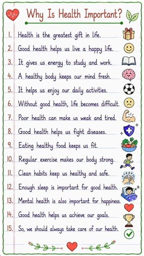 Why Is Health Important? 15 Lines in English