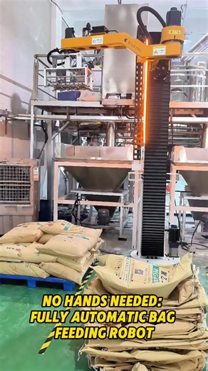 Industrial Robot BeiYuan on Instagram: "No Hands Needed: Fully Automatic Bag Feeding Robot 😎#palletizer #automation #depalletizing #robot #depalletizer #palletizing #plastic #stacking"