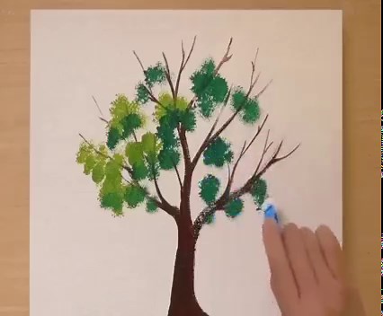 16K views · 406 reactions | How to draw a tree using plastic clothespins / Easy painting technique | Art Skills | Facebook