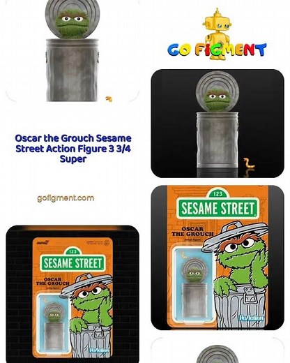 Oscar the Grouch Sesame Street Action Figure 3 3/4 Super