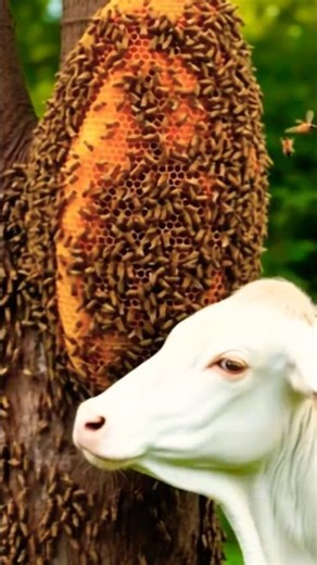 Cow Rescue from Bees 🐄🐝" #animals #rescuemission #cow #shorts #savewildlife #like #pain #beeattack