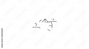 Black line translation and language 4k icon animation on white background. translation icon, language icon, 4k animation, white background, motion graphic, animation, alpha channel, black outline,