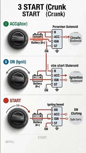IGNITION SWITCH Explained | ACC, ON & START Position Wiring Basics 🔧⚡#IgnitionSwitch #CarElectrical