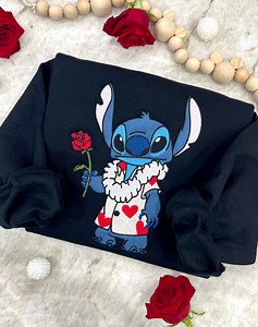 Intergalactic Lover Boy Crewneck, Applique Embroidery, Stitch Inspired, Lilo and Stitch Inspired, Valentine, Sweetheart, Machine Embroidery - Etsy