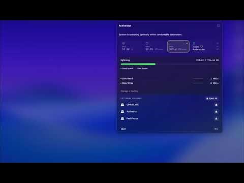 ActiveStat — Mac System Monitor in Your Menu Bar (CPU, RAM, Battery & Network)