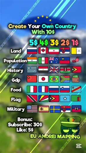Create your own country with 10$ #euandreimapping #mapping #map #mapper #europe #geography #shorts