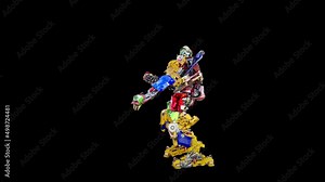 Character Robot Dancing, robot with Realistic, 3d rendering, Animation Loop, cartoon, included in the end of the clip with Alpha matte. Stock Video