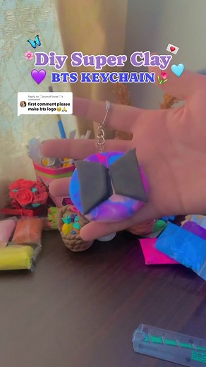 DIY Cute BTS Keychain from Super Clay