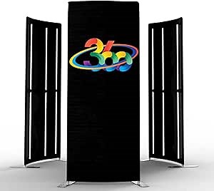 360 Photobooth Backdrop Photo Booth Enclosure Wall 2.2FT Backdrops Customized Logo Video Selfie Rotating Background with 18 PCS LED Light Screen Stand for Rental Wedding Party