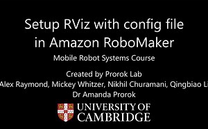 Setup Rviz with config file in Amazon RoboMaker for Mobile Robot Systems Course