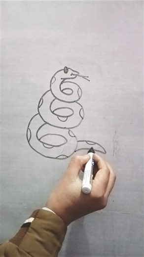 how to draw a easy snake 🐍 step by step for beginners #art #sketch #snakedrawing