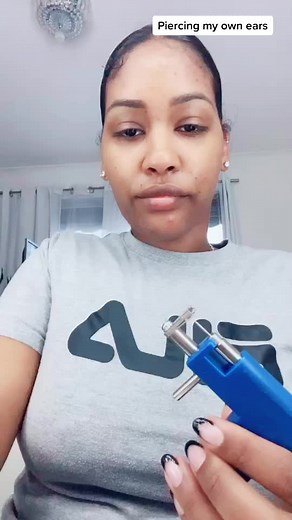 Cartilage piercing. POV piercing my own ears👂 🔫 #piercing #self piercing #selfpiercing #piercings #for you #fyp #POV 2