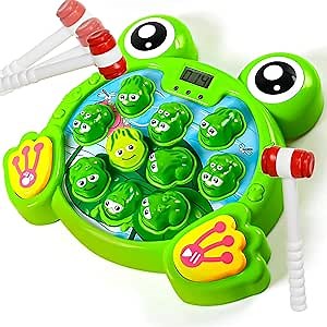 Frog Toy Game – Whack a Frog Game with 2 Hammers – Leap Frog Interactive Toddler Toys for Kids Ages 3-8 – Light and Musical Toys for Toddlers – Fun Educational Games and Toys