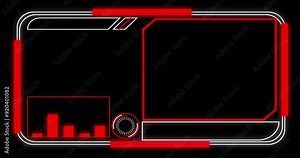 4K digital red color HUD futuristic background in Alpha Channel. Future technology interface data sci-fi display screen for information call box bars,business,industry,beyond, and news channels. Stock Video