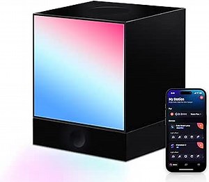 YEELIGHT Cube Smart Table Ambient Lamp, Panel Light, 16 Million Colors Option, RGB Individual Addressable, Dynamic Lighting, Music Flow, WiFi Connected, APP Control, Cube*1, Adapter*1