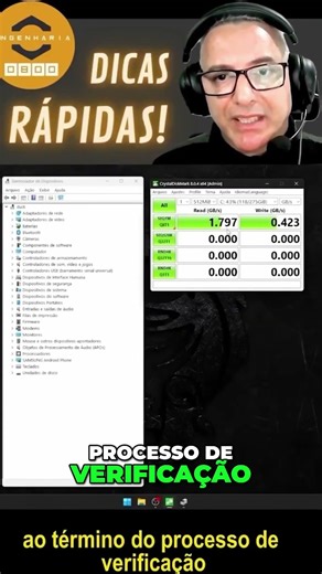 Teste Rápido SSD: Veja Velocidade Leitura/Escrita com CrystalDiskMark! #shorts