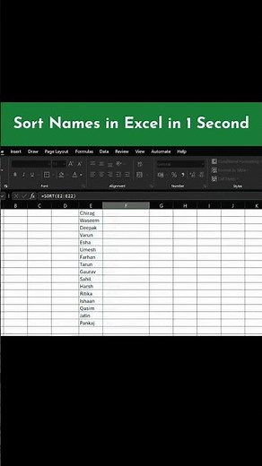 Sort Data in Excel Instantly | SORT Function Trick