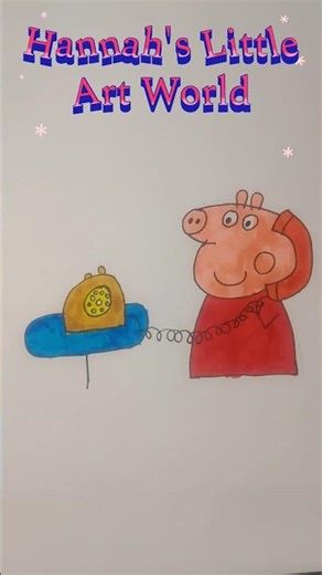 Peppa Pig Art - Peppa using telephone