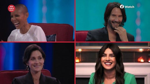 138K views · 1.4K reactions | Stars Keanu Reeves, Carrie-Anne Moss, Priyanka Chopra Jonas and Jada Pinkett Smith reveal their answers to the one question every Matrix fan wants to know: would you choose the Red Pill… or the Blue? Check out Red Table Talk this Wednesday for their choices. | Red Table Talk | Facebook