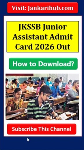 JKSSB Junior Assistant Admit Card 2026 Out, #jkssb #jkssbhallticket