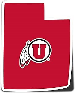 Desert Cactus University of Utah Sticker U of Utes Vinyl Decal Laptop Water Bottle Car Scrapbook (State Border Sticker)