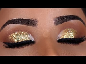 GOLD SPARKLY INDIAN BRIDAL EYE MAKEUP TUTORIAL