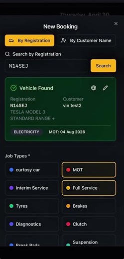 Book a Customer in 15 Seconds | Garage Management System UK (SeSar)