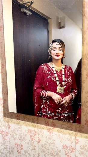 Nagma_siddiqui on Instagram: "Subtle shimmer on the eyes, glow on the skin & classic red lips ✨ Perfectly balanced party glam... . . . #partymakeup #makeupartist #makeupreels #followme #reelsinstagram"