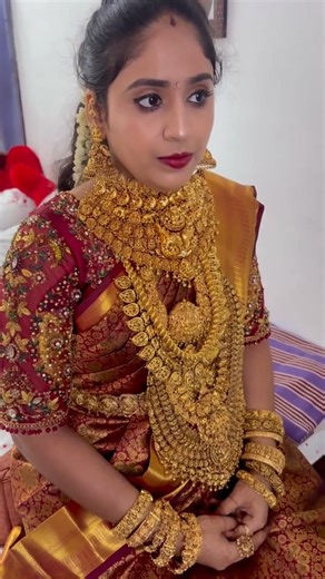 Madurai Bride Grand Gold Jewellery 🔥#bridalmakeup #trending #viral PA Family #tirunelvelibride