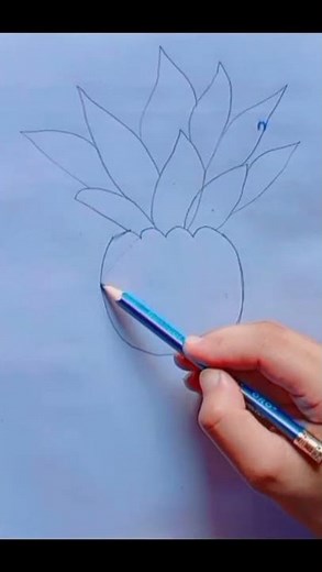 🍍 Easy Cute Pineapple Drawing | Simple Pencil Sketch for Beginners ✏️😊