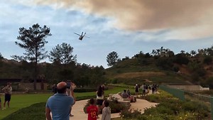 United States: Video shows Airport Fire burning in distance from Dove Canyon, California, Dove Canyon, Rancho Santa Margarita, CA 92679, USA, Rancho Santa Margarita, California, United States - 10 Sep 2024