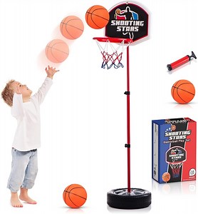 Atlasonix Toddler Basketball Hoop with Ball, Adjustable Mini Hoop for Indoor & Outdoor Play, Baby Basketball Toy, Ages 3-8