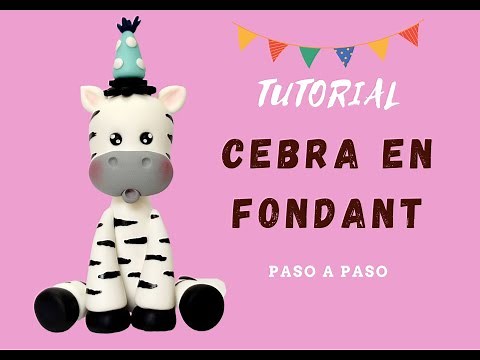 Cómo hacer una Cebra en Fondant// Zebra Fondant Caketopper// Jungle Animals Fondant