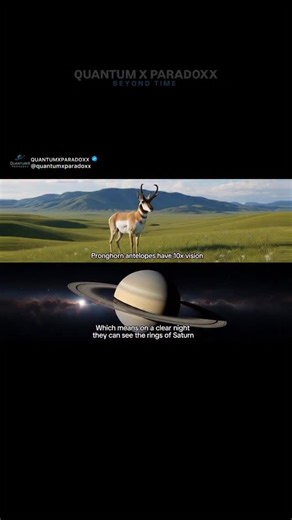 Pronghorn antelopes boast some of the sharpest eyesight in the animal kingdom — often compared to 8-10x binoculars! On a crystal-clear night, with no light pollution and perfect conditions… imagine one gazing upward and spotting the iconic rings of Saturn twinkling across the cosmos. 🌌🦌✨ Nature’s own telescope, right here on Earth. What do you think — could they really catch a glimpse of Saturn’s rings? Drop your thoughts below! 👇 #Pronghorn #Antelope #SpaceFacts #SaturnRings #Astronomy | Qua