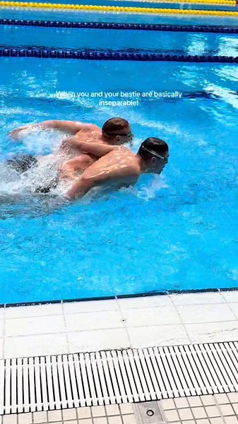 Inseparable Best Friends: Fun Swimming Moments